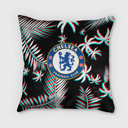 Подушка квадратная Chelsea тропики глитч текстура / 3D-принт – фото 1