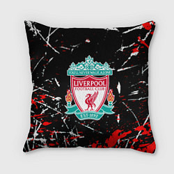 Подушка квадратная Liverpool штрихи красок, цвет: 3D-принт