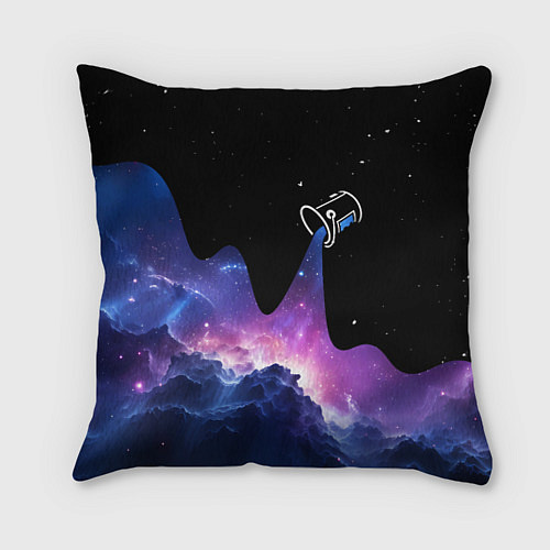 Подушка квадратная Потеки космической краски / 3D-принт – фото 1