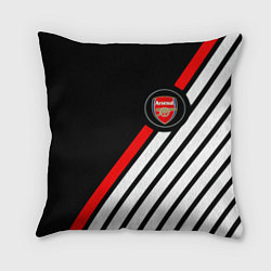 Подушка квадратная Арсенал геометрия полосы, цвет: 3D-принт