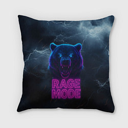 Подушка квадратная Rage mode злой медведь