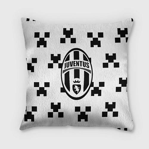 Подушка квадратная Juventus x minecraft pattern / 3D-принт – фото 1