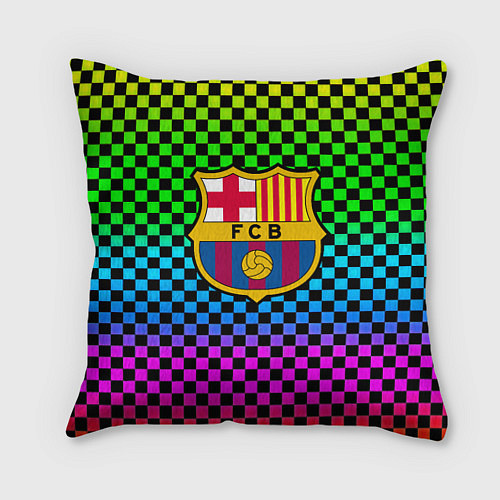 Подушка квадратная Barcelona gradient neon / 3D-принт – фото 1