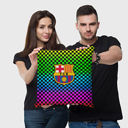 Подушка квадратная Barcelona gradient neon, цвет: 3D-принт — фото 2