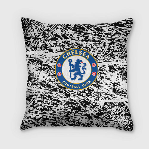 Подушка квадратная Челси штрихи красок / 3D-принт – фото 1