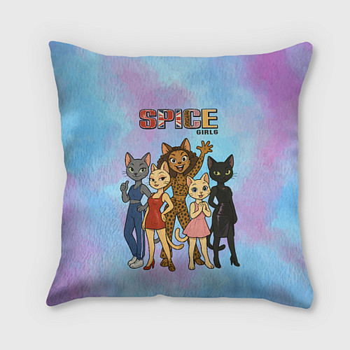 Подушка квадратная Spice girls кошки из 90х / 3D-принт – фото 1
