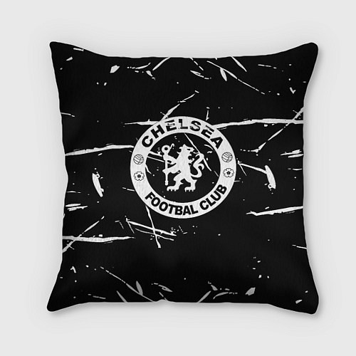 Подушка квадратная Челси штрихи красок белые / 3D-принт – фото 1