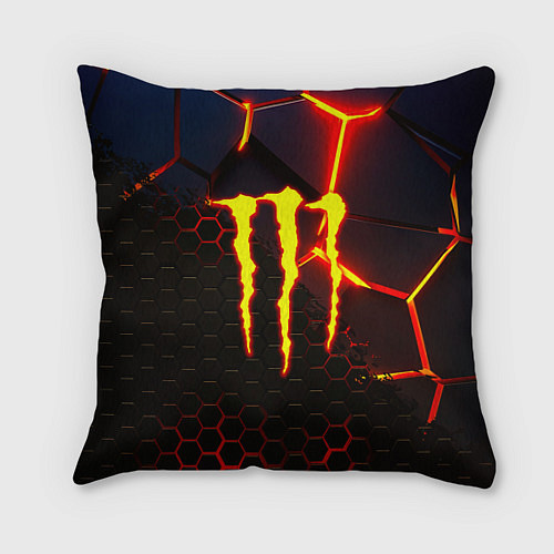 Подушка квадратная Monster energy броня краски / 3D-принт – фото 1
