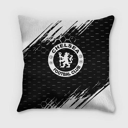 Подушка квадратная Chelsea штрихи красок текстура / 3D-принт – фото 1