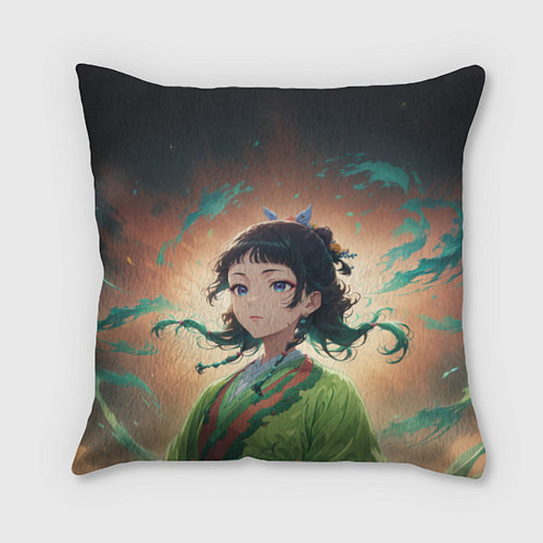 Подушка квадратная Маомао на фоне облаков / 3D-принт – фото 1