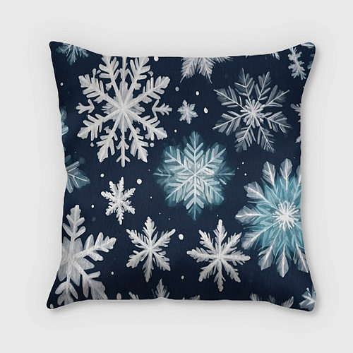 Подушка квадратная Снежное небо / 3D-принт – фото 1