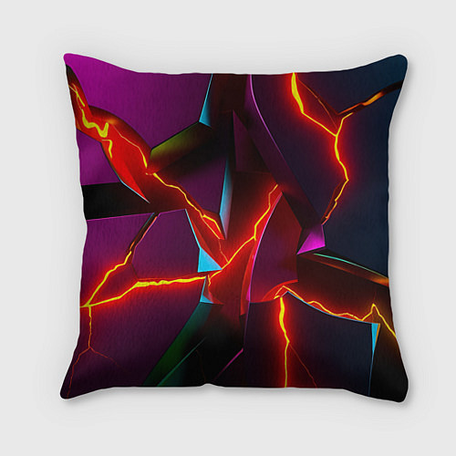 Подушка квадратная Fractures multicolored tiles / 3D-принт – фото 1