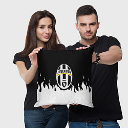 Подушка квадратная Juventus белый огонь, цвет: 3D-принт — фото 2