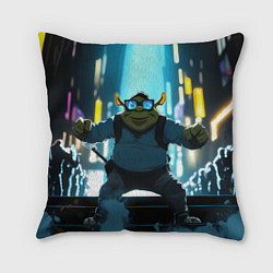 Подушка квадратная Шрек в неоновых очках