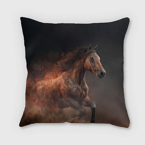 Подушка квадратная Бегущая лошадь / 3D-принт – фото 1