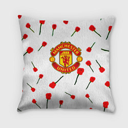 Подушка квадратная Манчестер Юнайтед розы паттерн