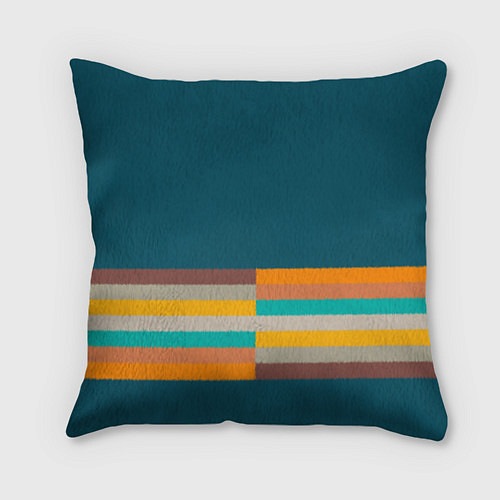 Подушка квадратная Индиго и омбре градиент заката с текстурой / 3D-принт – фото 1