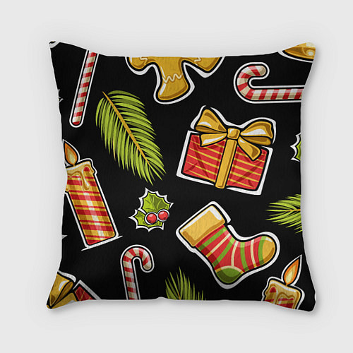 Подушка квадратная Рождественский вайб / 3D-принт – фото 1