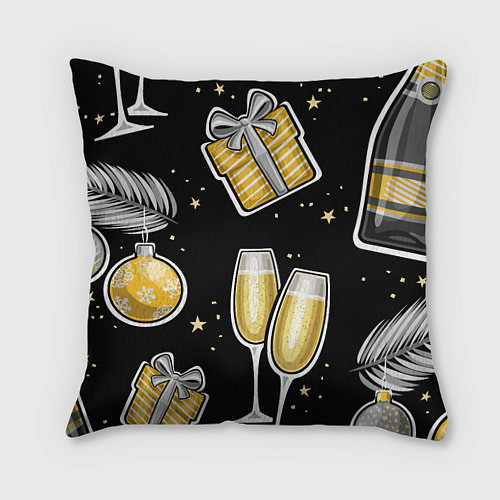 Подушка квадратная Новогодний вайб / 3D-принт – фото 1