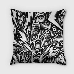 Подушка квадратная Lightnings and faces - ai art fantasy