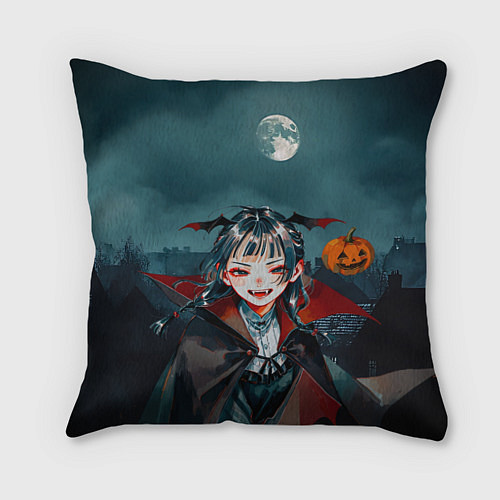 Подушка квадратная Вампирша МаоМао - Монолог Фармацевта аниме Хэллоуи / 3D-принт – фото 1