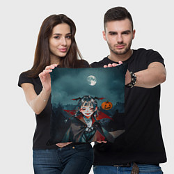 Подушка квадратная Вампирша МаоМао - Монолог Фармацевта аниме Хэллоуи, цвет: 3D-принт — фото 2