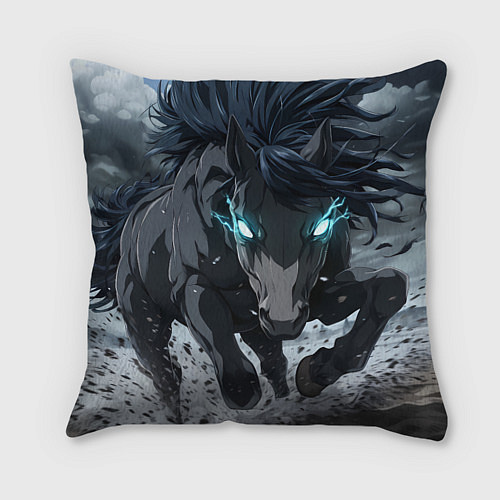 Подушка квадратная Мощный конь / 3D-принт – фото 1