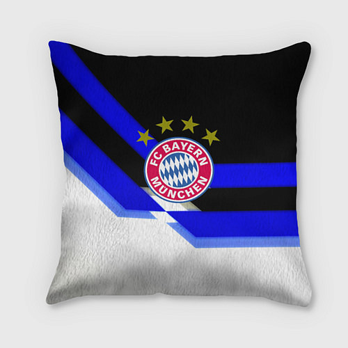 Подушка квадратная Бавария Мюнхен полосы спорт / 3D-принт – фото 1