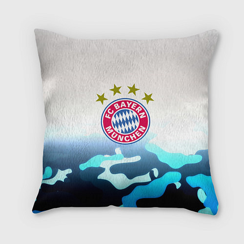 Подушка квадратная Бавария Мюнхен камуфляж / 3D-принт – фото 1