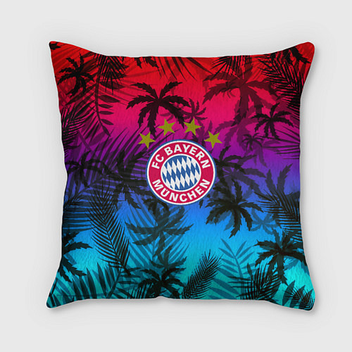 Подушка квадратная Бавария Мюнхен неон тропики / 3D-принт – фото 1