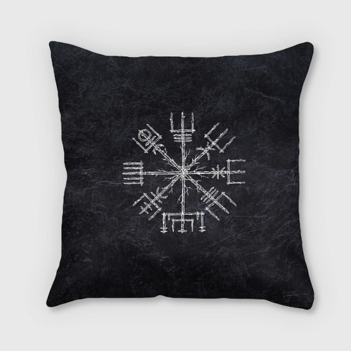 Подушка квадратная Мистический компас рун вегвизир / 3D-принт – фото 1