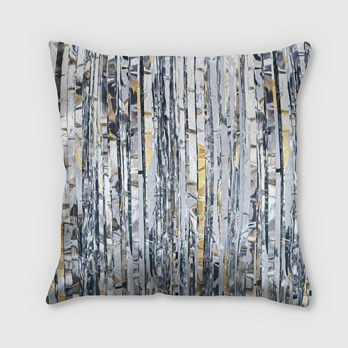 Подушка квадратная Новогодний дождик / 3D-принт – фото 1