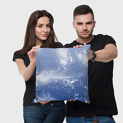 Подушка квадратная Снежки попали в тебя, цвет: 3D-принт — фото 2