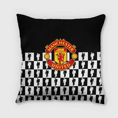 Подушка квадратная Манчестер Юнайтед люди паттерн / 3D-принт – фото 1