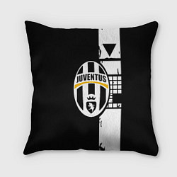 Подушка квадратная Ювентус геометрия белая