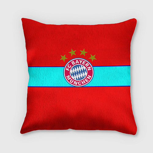 Подушка квадратная Бавария Мюнхен полосы линии / 3D-принт – фото 1