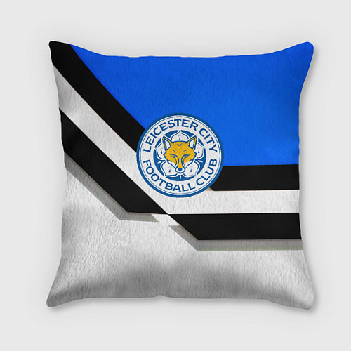 Подушка квадратная Лестер сити геометрия полосы / 3D-принт – фото 1