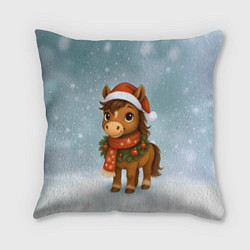 Подушка квадратная Милый конек, цвет: 3D-принт