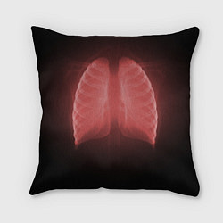 Подушка квадратная Грудная клетка красная