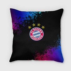 Подушка квадратная Бавария Мюнхен краски неон градиент