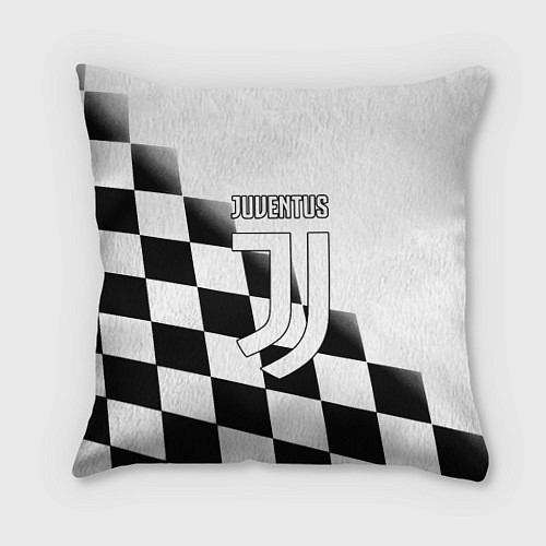 Подушка квадратная Ювентус клетка краски / 3D-принт – фото 1