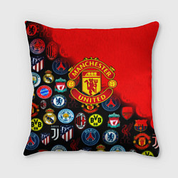 Подушка квадратная Манчестер Юнайтед логотипы команд
