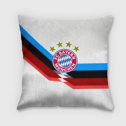 Подушка квадратная Бавария Мюнхен геометрия спорт / 3D-принт – фото 1