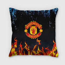 Подушка квадратная Манчестер Юнайтед лёд и огонь