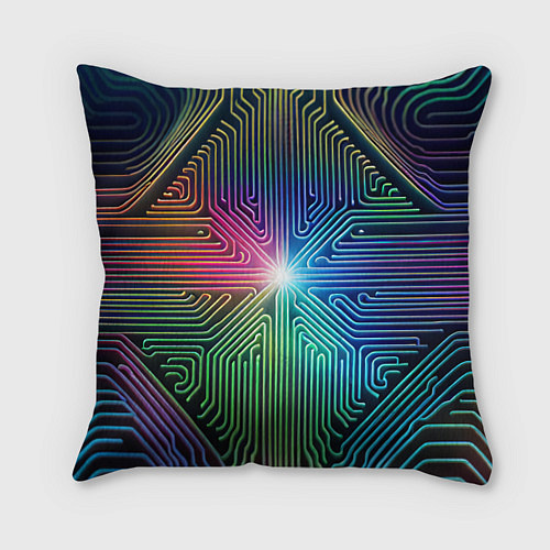 Подушка квадратная Линейная графика / 3D-принт – фото 1