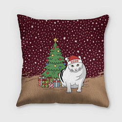 Подушка квадратная Кот Бендер и ёлка