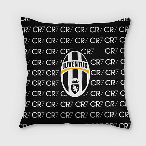 Подушка квадратная Juventus sport pattern / 3D-принт – фото 1