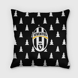 Подушка квадратная Ювентус ёлочки паттерн, цвет: 3D-принт