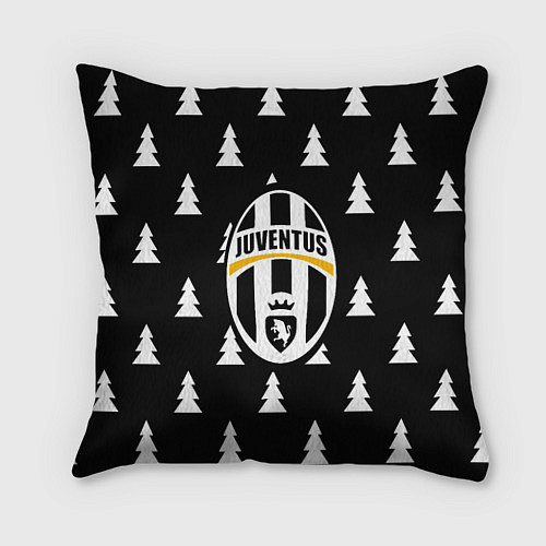 Подушка квадратная Ювентус ёлочки паттерн / 3D-принт – фото 1