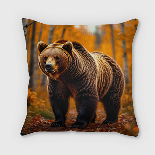 Подушка квадратная Осенний страж леса / 3D-принт – фото 1